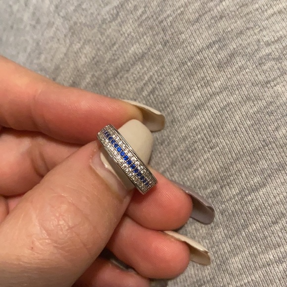 New 925 Sterling silver round shape blue sapphire Ring - Picture 9 of 9